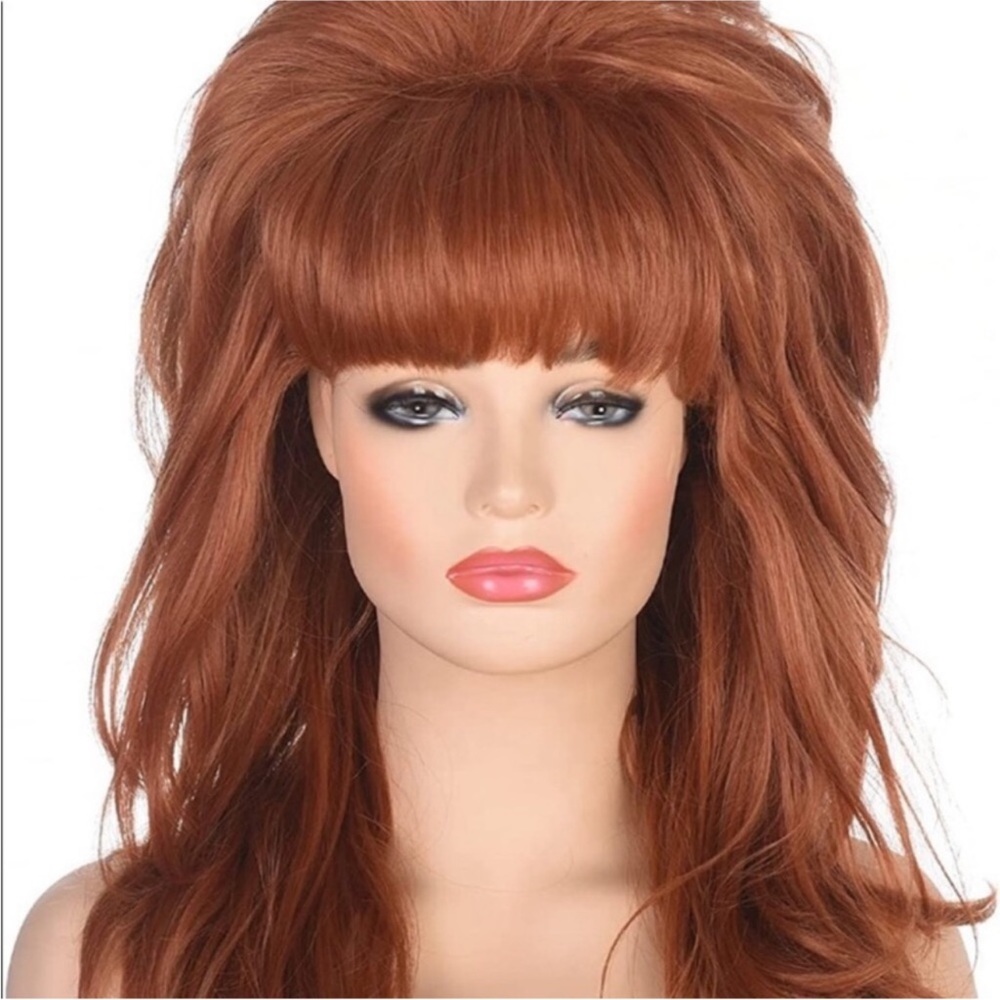 80s Peggy Bundy Bouffant Auburn Red Vintage Costume WIG *NEW*